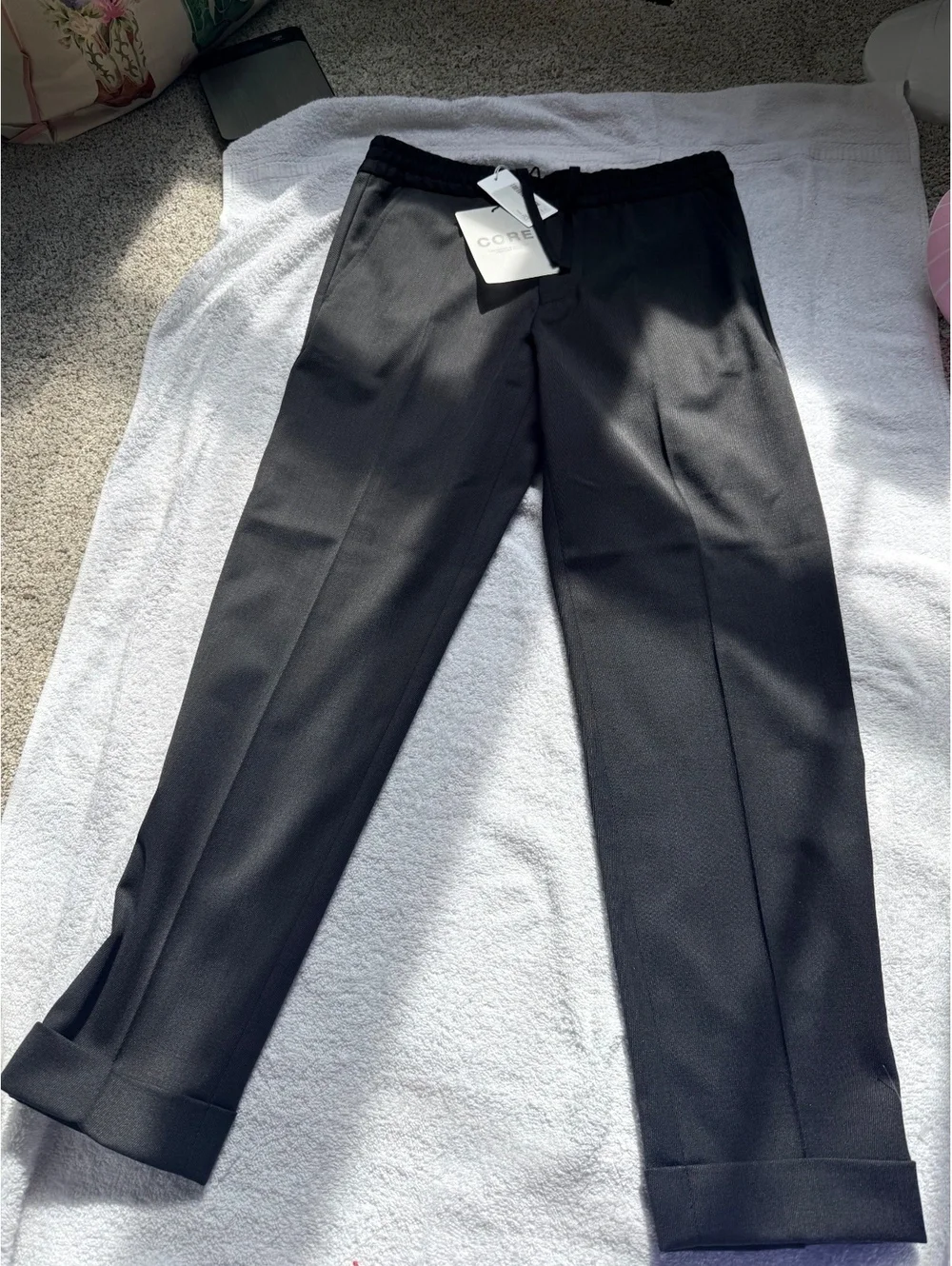 Flippa K Black Dress Pants with Elastic Waist and Drawstring